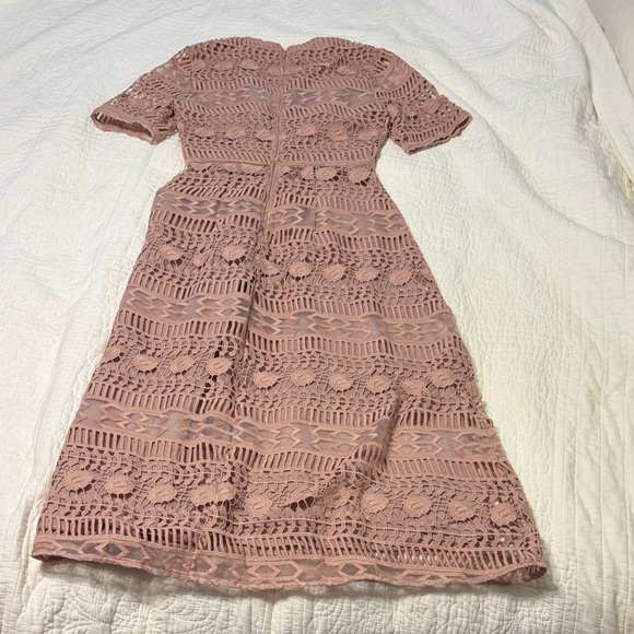 ASOS Lace Midi Dress in Blush - Picture 3 of 3